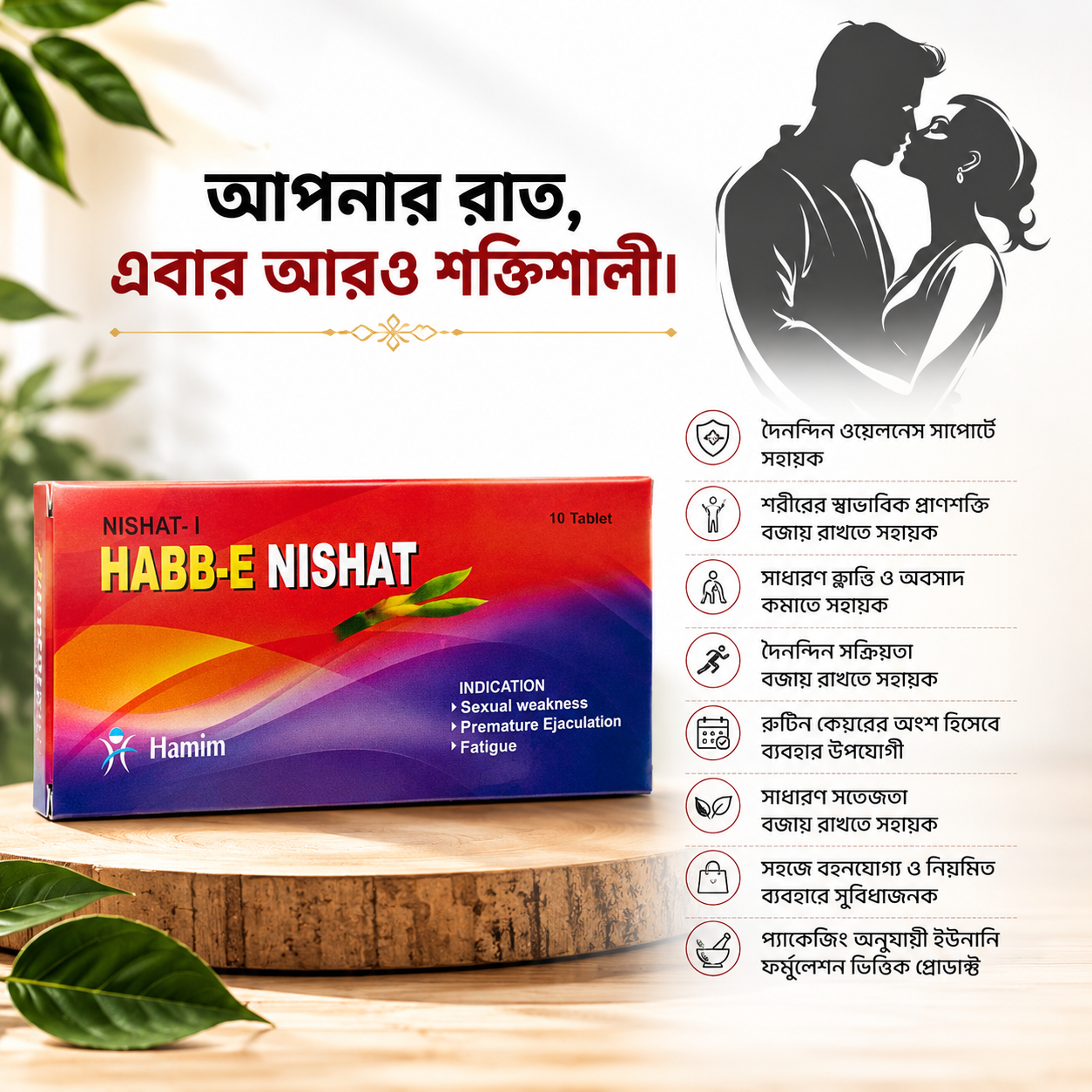 Habb-E Nishat |  Hamim Unani Laboratories | 10 Pcs Tablets