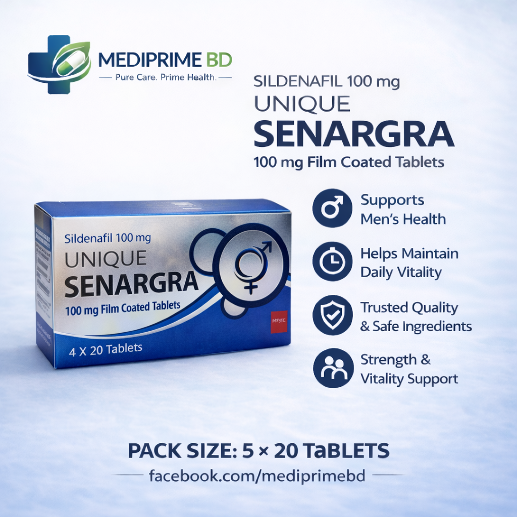Senergra-100 mg Flim Coated Tablet (5 Pata-20 Tablet)